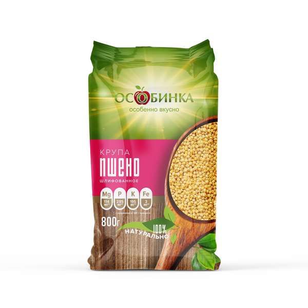 Упаковка Пшено - аренда торгового знака Особинка